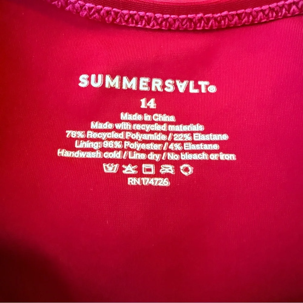 Summersalt The Swan Dive One-Piece Pink Women’s Size‎ 14 Plus Women’s